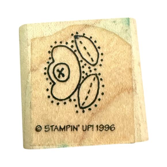 Stampin' Up! Vintage 1996 Mini Button Flower Rubber Stamp - Picture 2 of 3